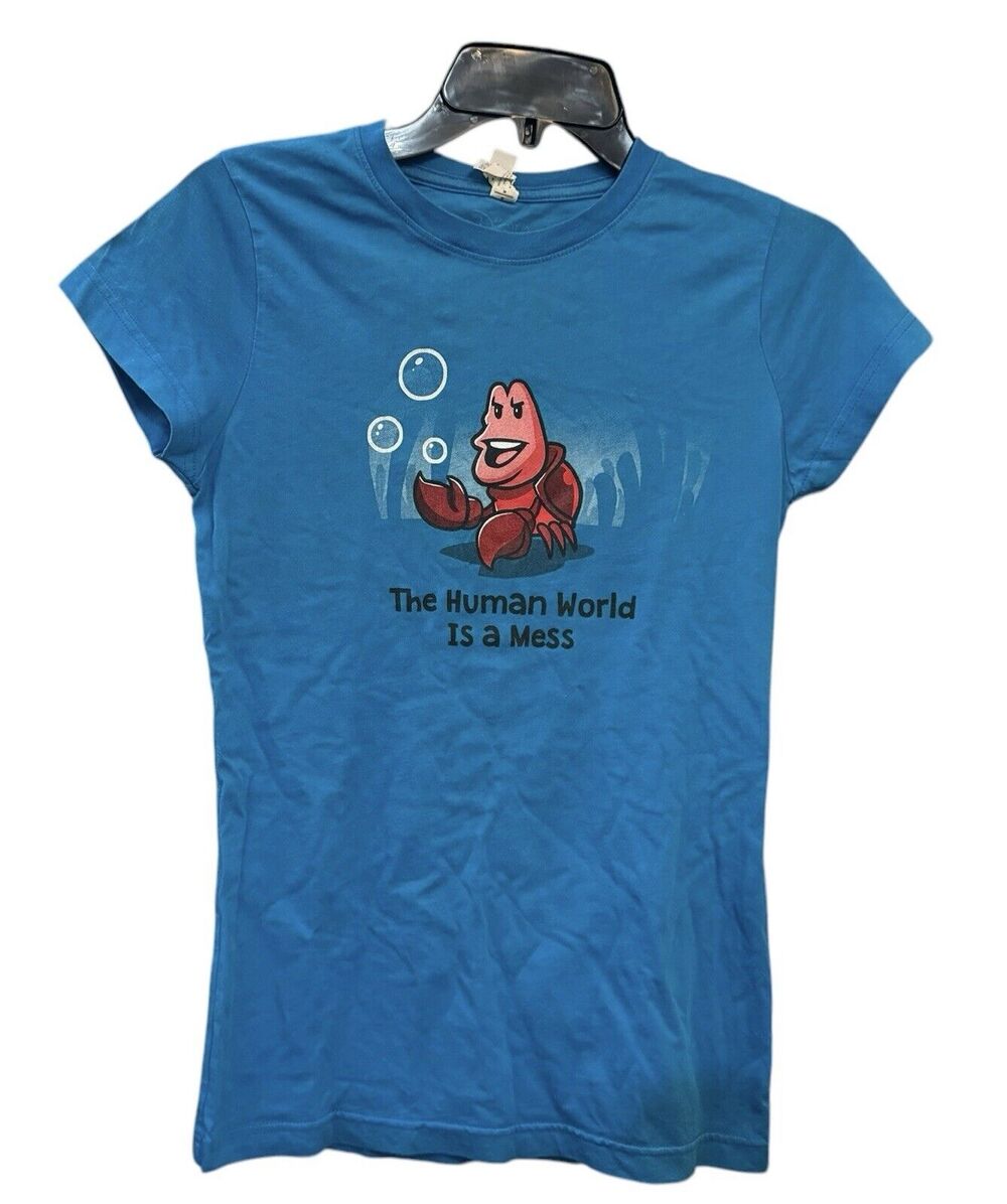 LAT The Little Mermaid Sebastian The Human World Is A Mess Juniors T Shirt Med